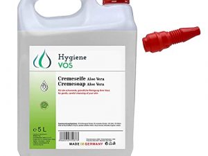 Hygiene VOS Cremeseife Aloe Vera 5 Liter milde Waschlotion Seifencreme für alle gängigen Druckspendersysteme Seifenspender mit Ausgießer